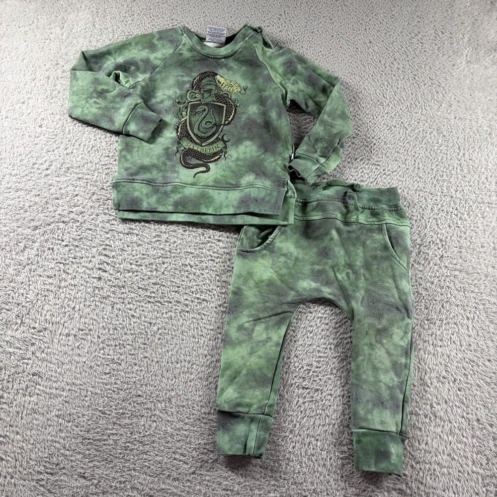 Bums Roses‎ Bamboo Harry Potter Slytherin Sweat Suit Tie Dye Toddler 18-24M
